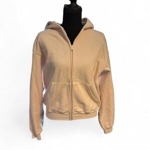 SKIMS Women's Light Pink Zip-Up Hoodie, Size Small